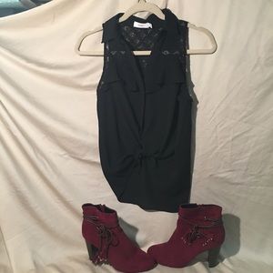 SOLD Black Sleeveless Blouse